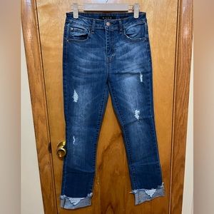 Risen Distressed Straight Fit jeans, size 5/27